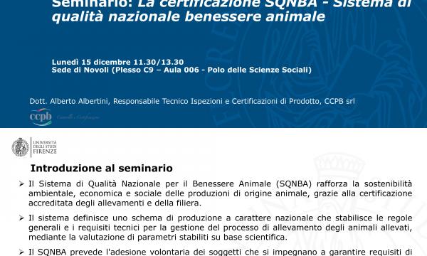 SEMINARIO, 15 DICEMBRE, ore 11.30