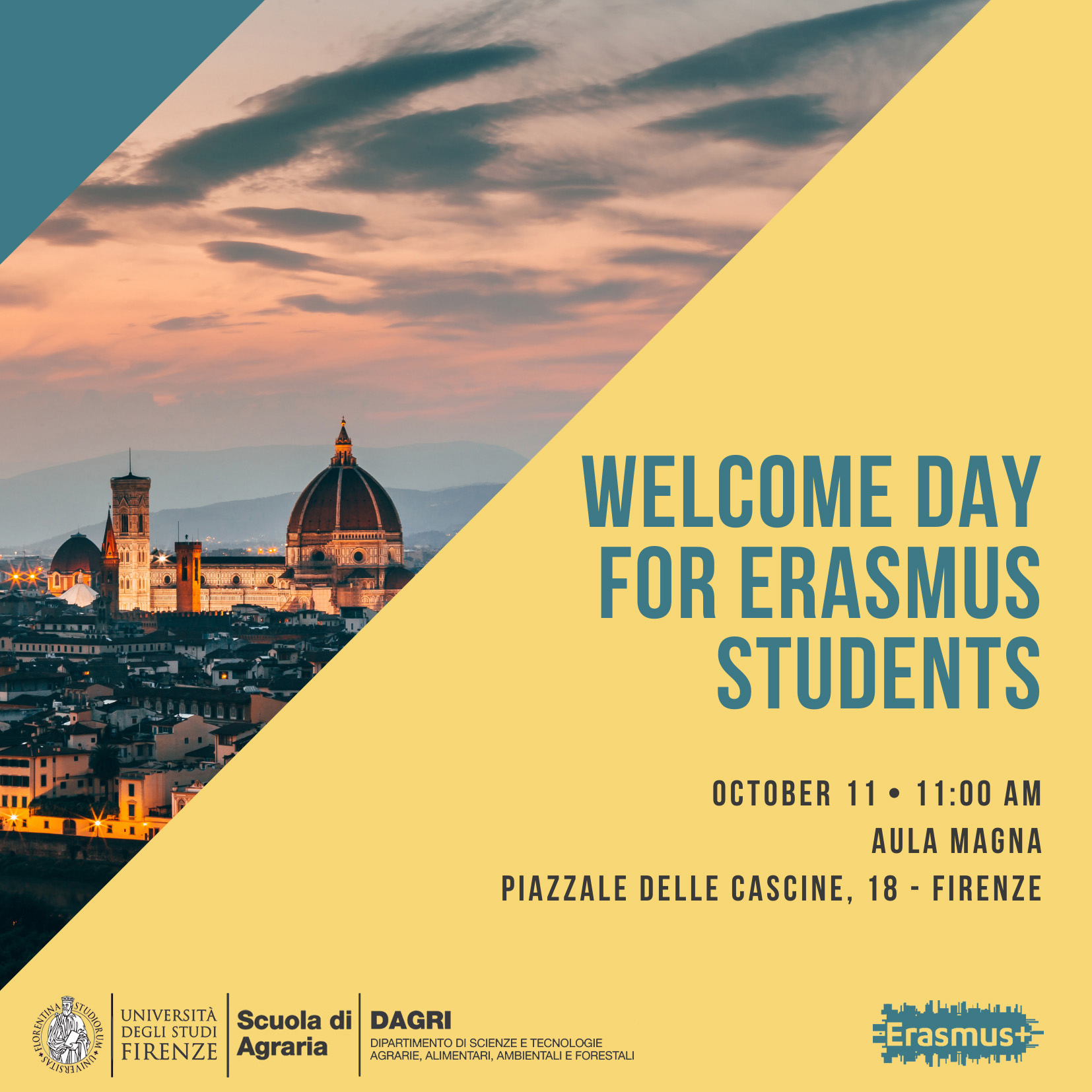 Locandina Welcome Day Erasmus Students